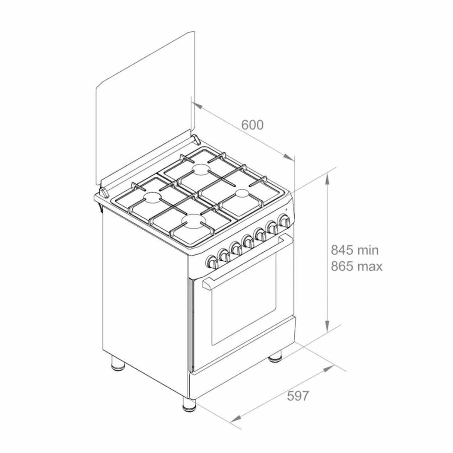 Wiggo WO-E605R WW - Gasfornuis