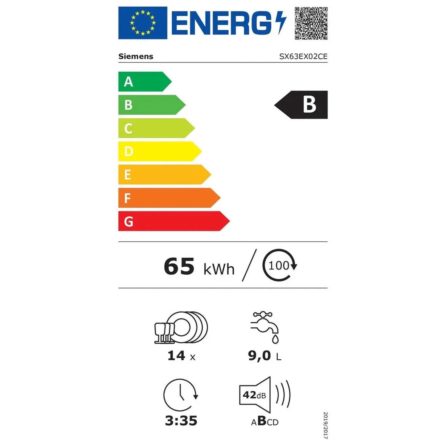 Siemens SX63EX02CE - Inbouw vaatwasser - Volledig geïntegreerd