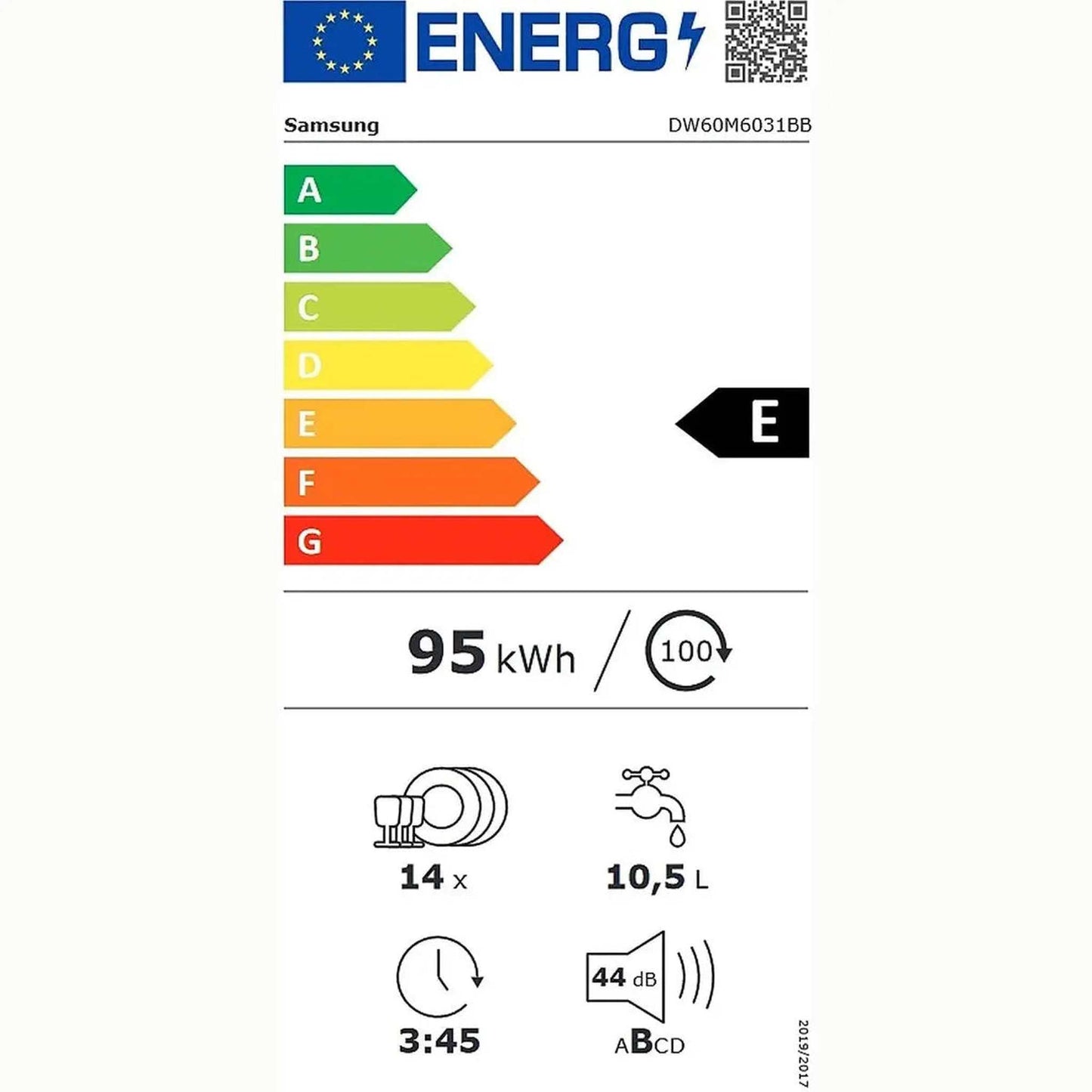 Samsung DW60M6031BB - Inbouw vaatwasser - Volledig geïntegreerd