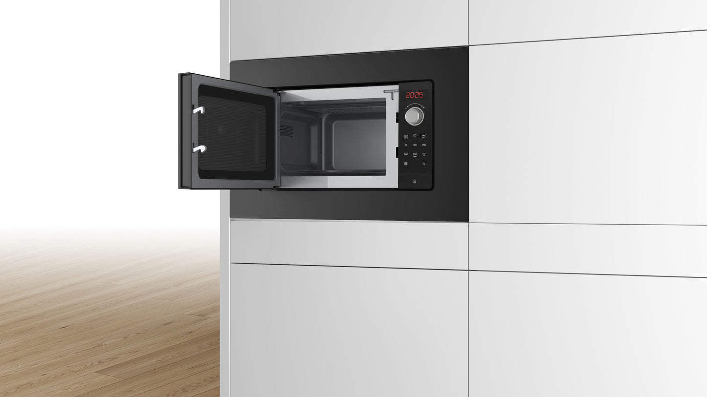 Bosch BFL623MB3 – Inbouw Magnetron – 20 l – Zwart – 800 W – Handig en stijlvol in compact formaat