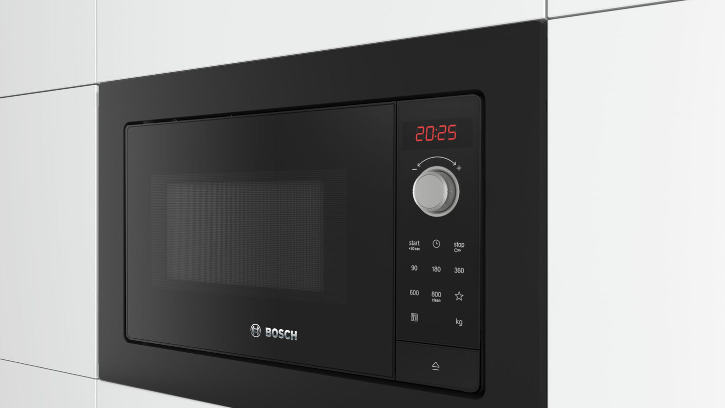 Bosch BFL623MB3 – Inbouw Magnetron – 20 l – Zwart – 800 W – Handig en stijlvol in compact formaat