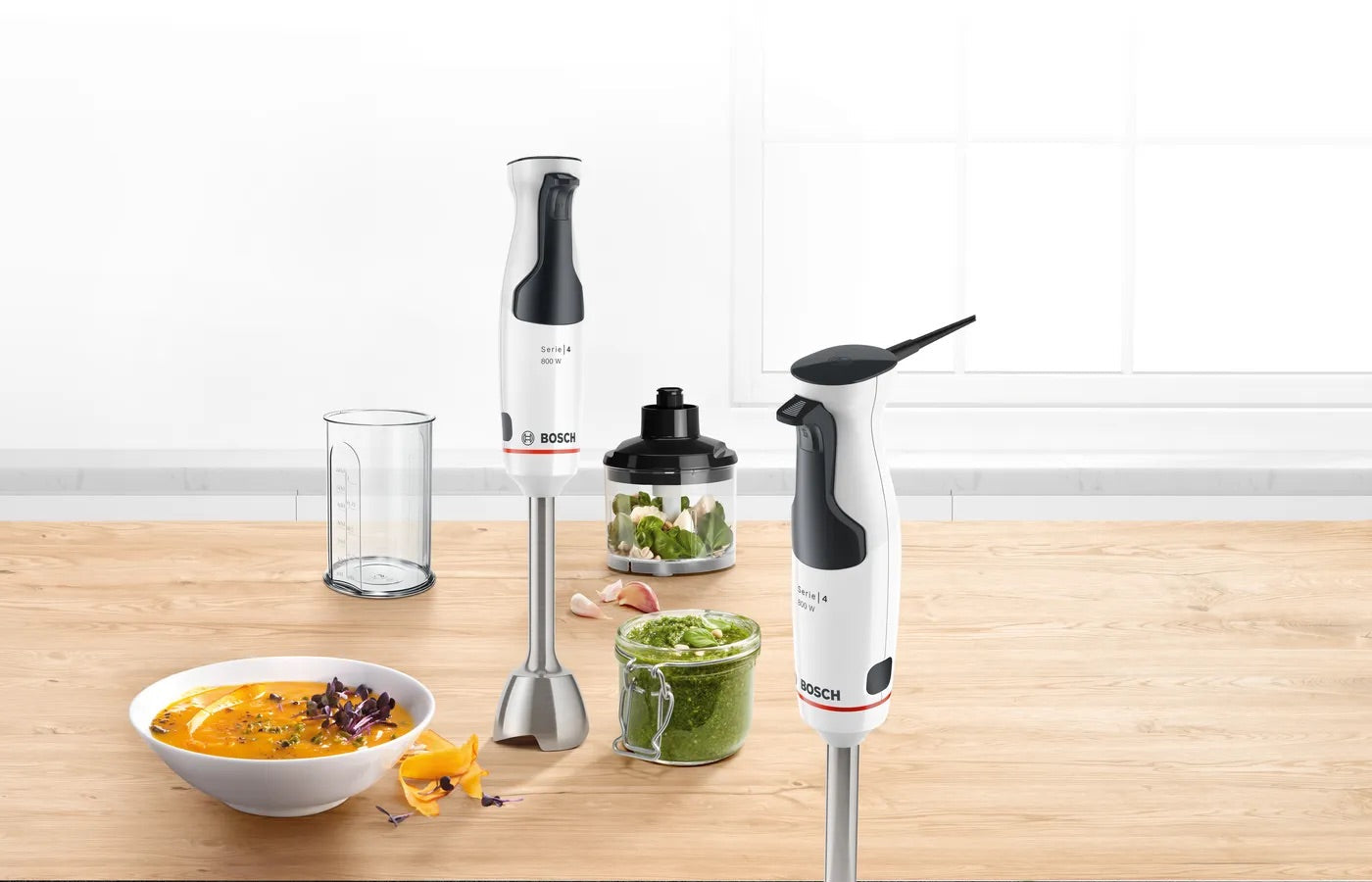 Bosch MSM4W420 – Staafmixer – 600W – Incl. maatbeker – Wit/Grijs