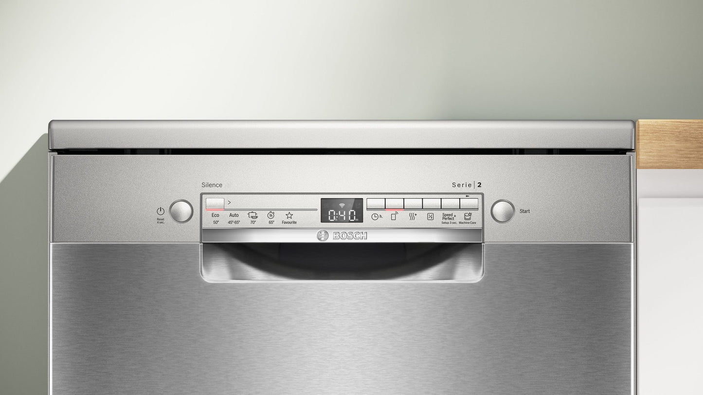 Bosch SMS2HVI02E – Vrijstaande Vaatwasser – 14 Couverts – RVS – 46 dB – Energieklasse D