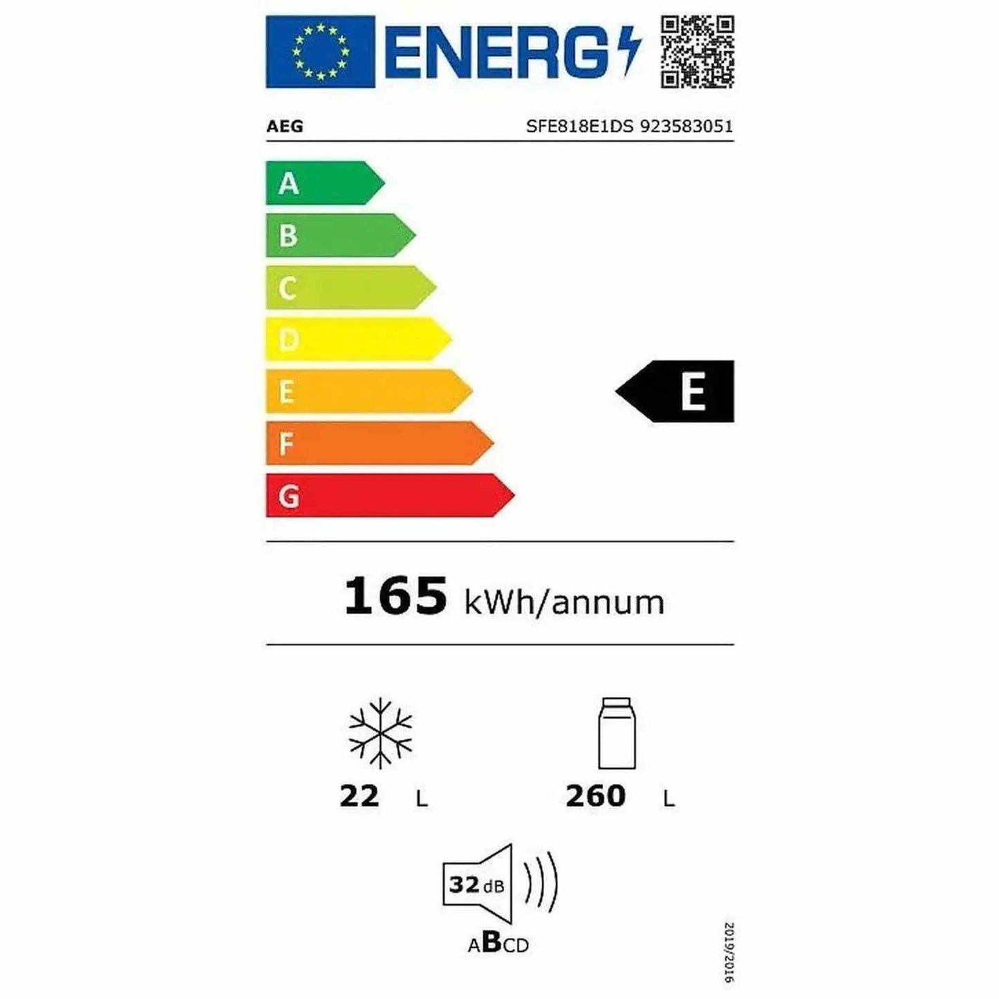 AEG SFE818E1DS - Koelkast met vriesvak