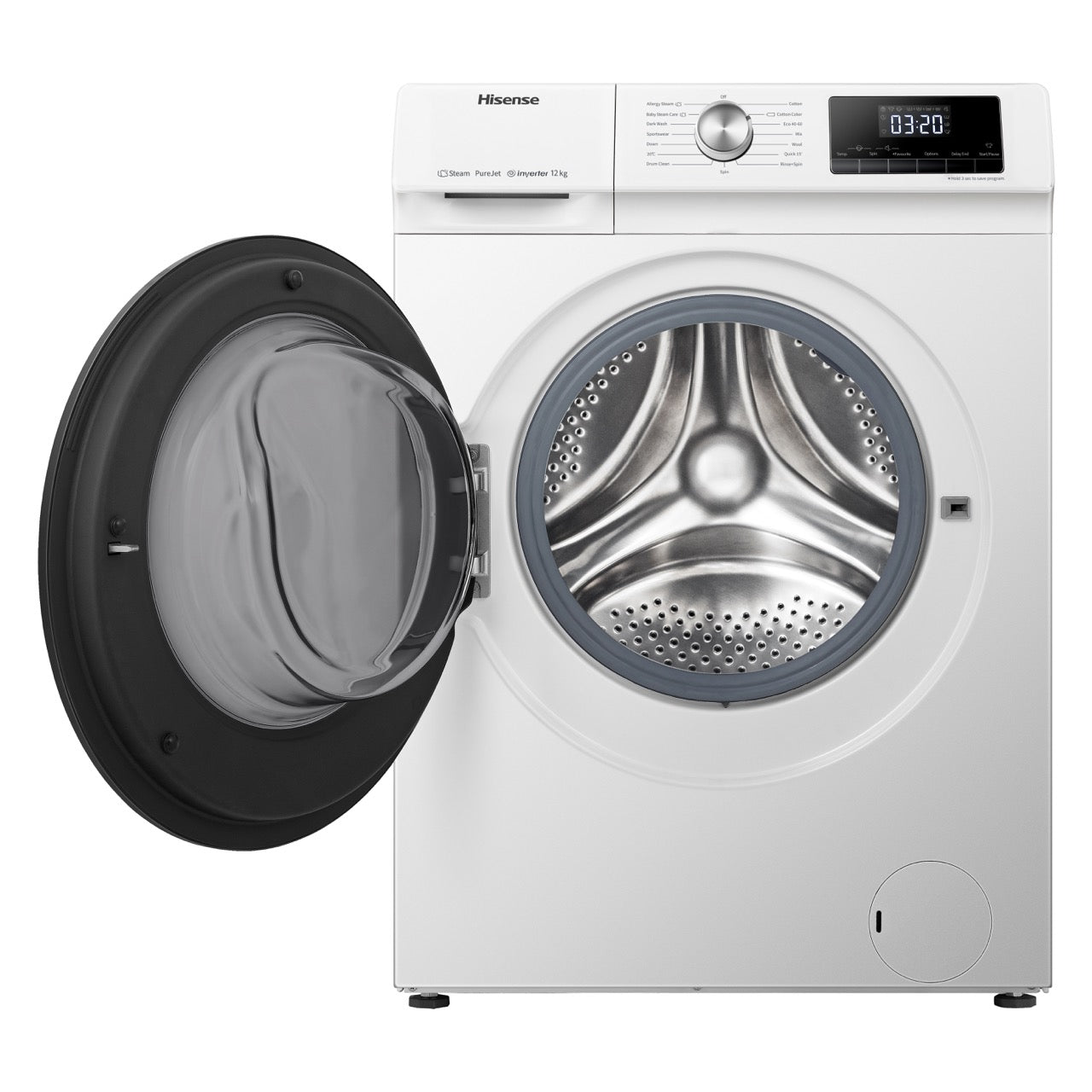 Hisense WFQA1214EVJM – Ruime Wasmachine – 12 kg – 1400 rpm – Energieklasse A – Wit