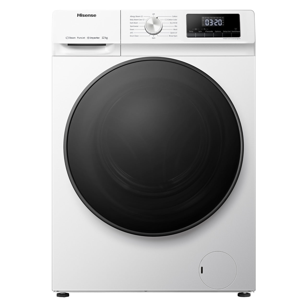 Hisense WFQA1214EVJM – Ruime Wasmachine – 12 kg – 1400 rpm – Energieklasse A – Wit