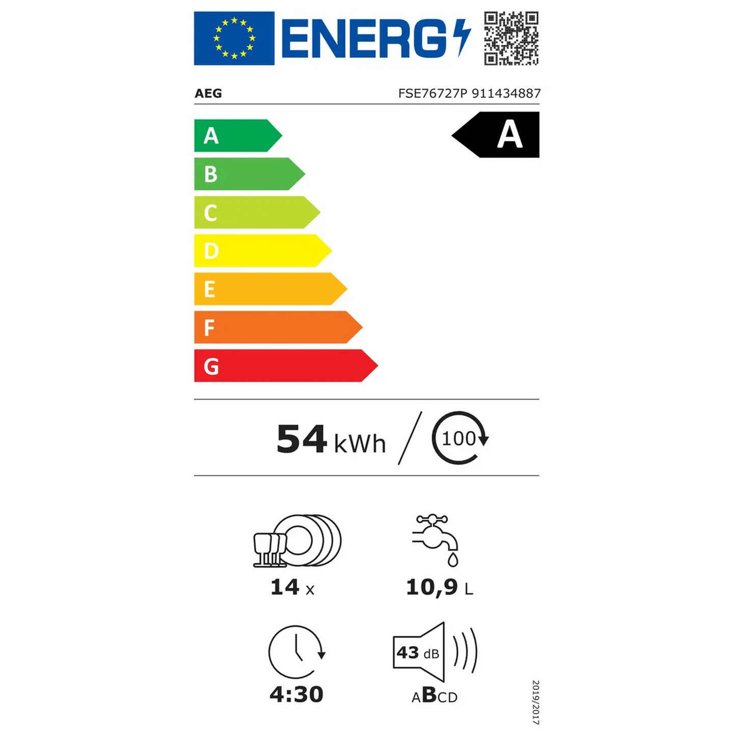 AEG FSE76727P - Inbouw vaatwasser - Volledig geïntegreerd