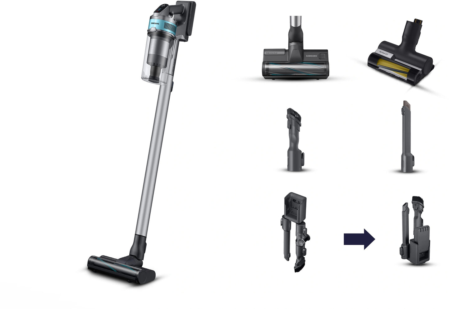 Samsung VS20B75AGR1 – Draadloze Stofzuiger – 60 min – Zakloos – Munt-Zwart – HEPA-filter