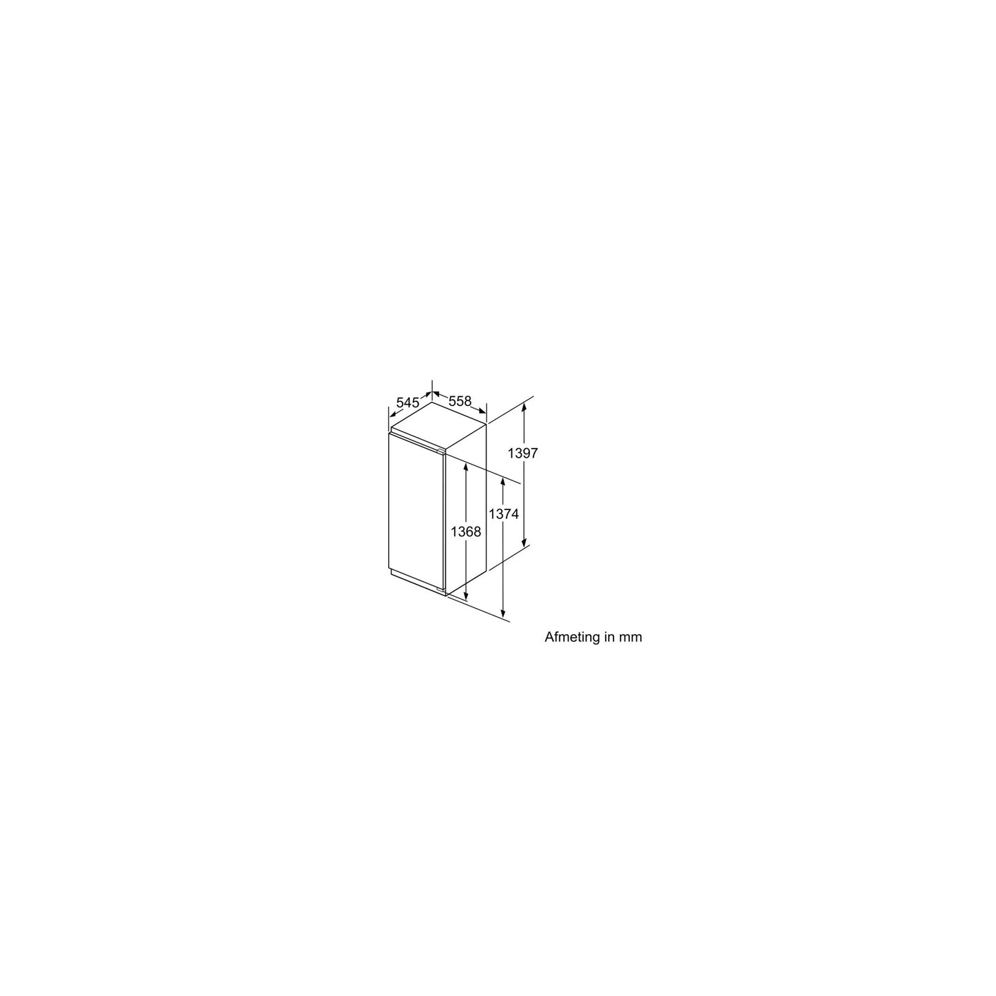 Siemens KI51FADE0 – Inbouw Koelkast – 220 liter – Deur-op-deur – Energieklasse E – Geluidsniveau 37 dB