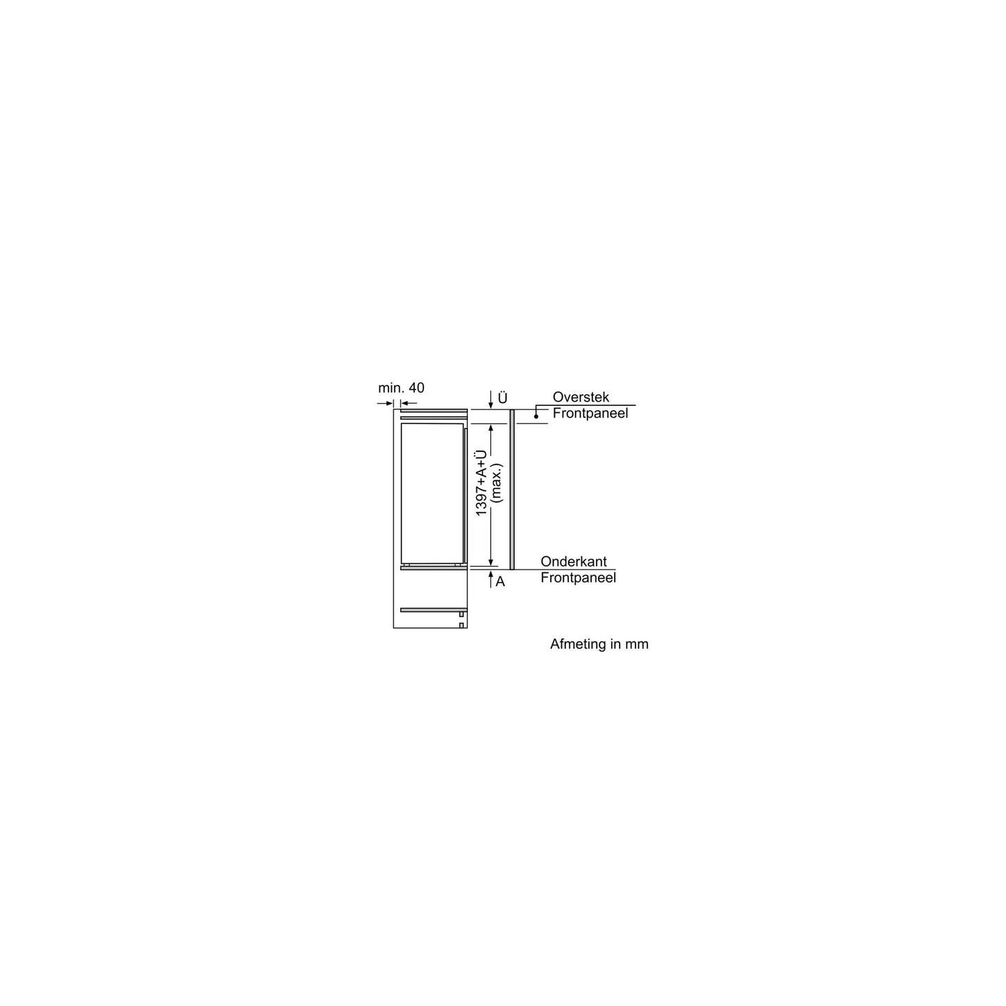 Siemens KI51FADE0 – Inbouw Koelkast – 220 liter – Deur-op-deur – Energieklasse E – Geluidsniveau 37 dB