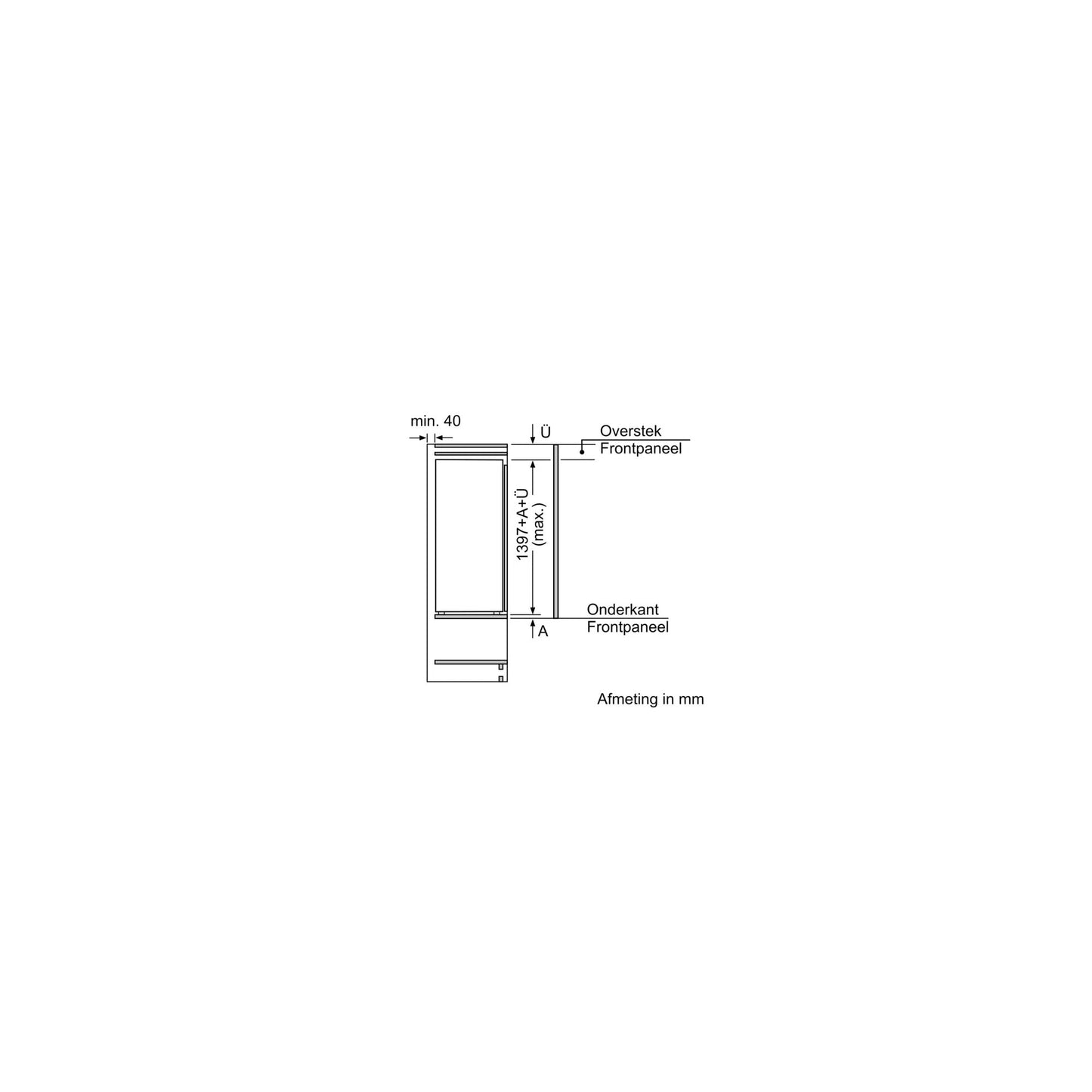 Siemens KI51FADE0 – Inbouw Koelkast – 220 liter – Deur-op-deur – Energieklasse E – Geluidsniveau 37 dB