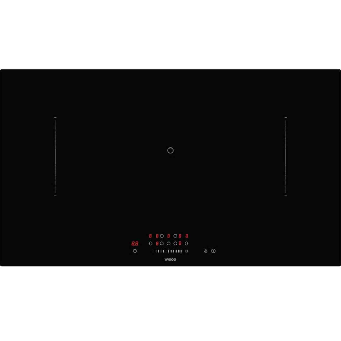 Wiggo WH-B937IRS(B) – Inductiekookplaat – 90 cm – 5 zones + 2 bridges – 7600W – Touch – Zwart – Keramisch glas – 3-fase