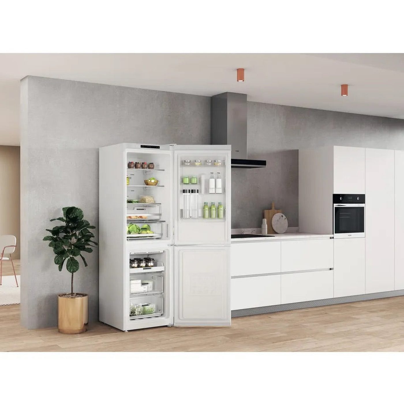 Whirlpool W7X83AW – Vrijstaande koel-vriescombinatie – 335 liter – No Frost – Wit – Energieklasse D – Stil en efficiënt