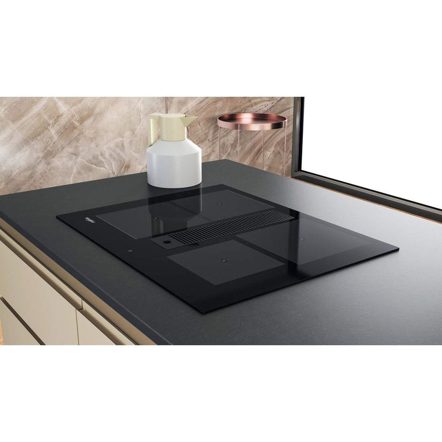 Whirlpool WVH1065B – Kookplaat – Inbouw inductie, zwart keramiek met ingebouwde afzuiging
