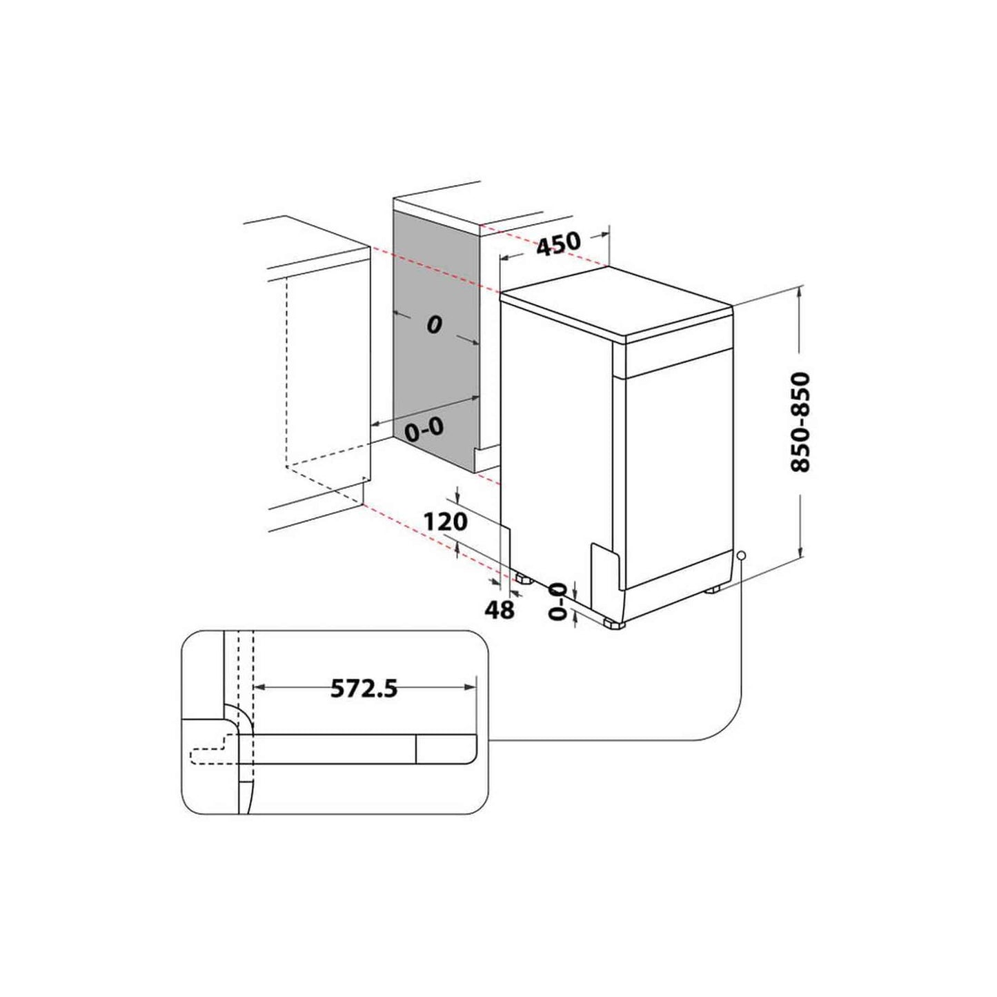 Whirlpool WSFO3T223PCX - Vrijstaande vaatwasser