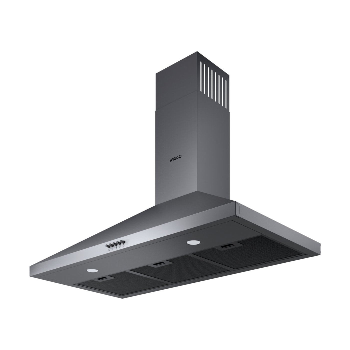 Wiggo WE-C930P(G) – Wandschouw Afzuigkap – Grijs – 90 cm – RVS – Stil – LED-verlichting