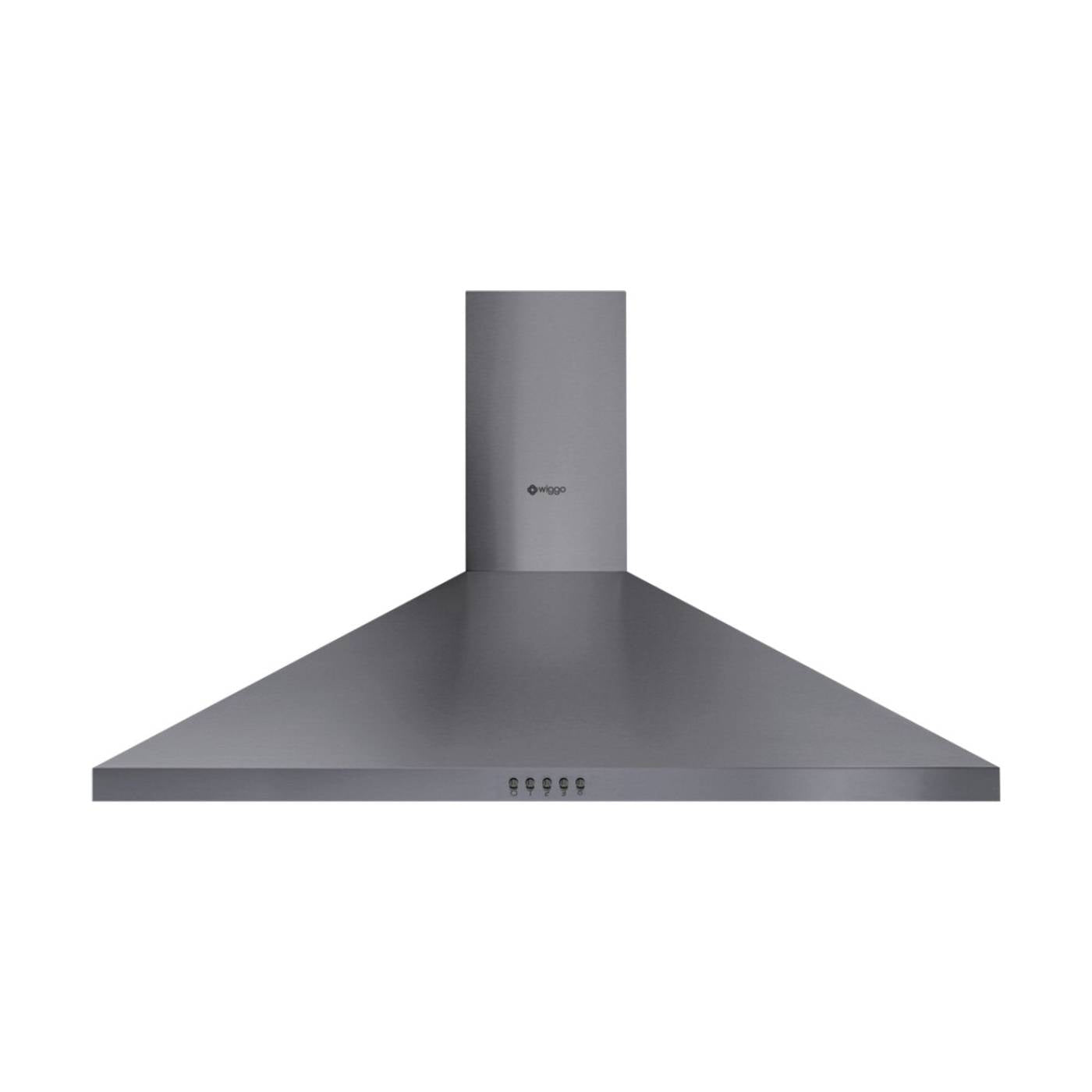 Wiggo WE-C930P(G) – Wandschouw Afzuigkap – Grijs – 90 cm – RVS – Stil – LED-verlichting