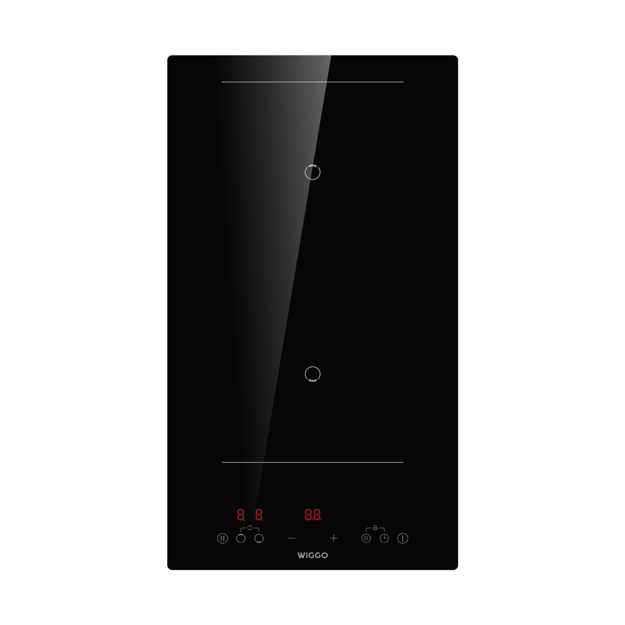 Wiggo WH-B312IRT(B) – Inductiekookplaat – 30 cm – 2 zones – Inbouw – Touchbediening – 3500W – Zwart – 1-fase