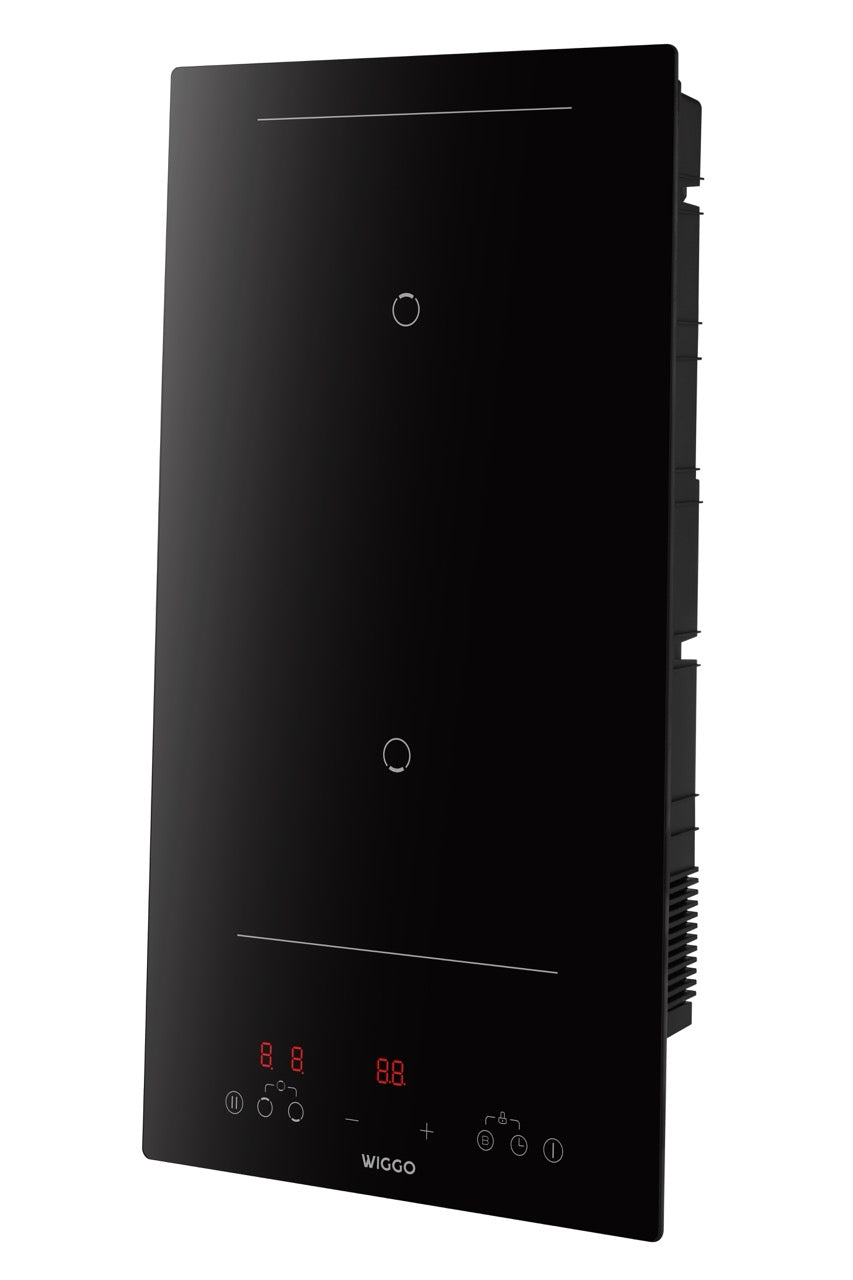 Wiggo WH-B312IRT(B) – Inductiekookplaat – 30 cm – 2 zones – Inbouw – Touchbediening – 3500W – Zwart – 1-fase