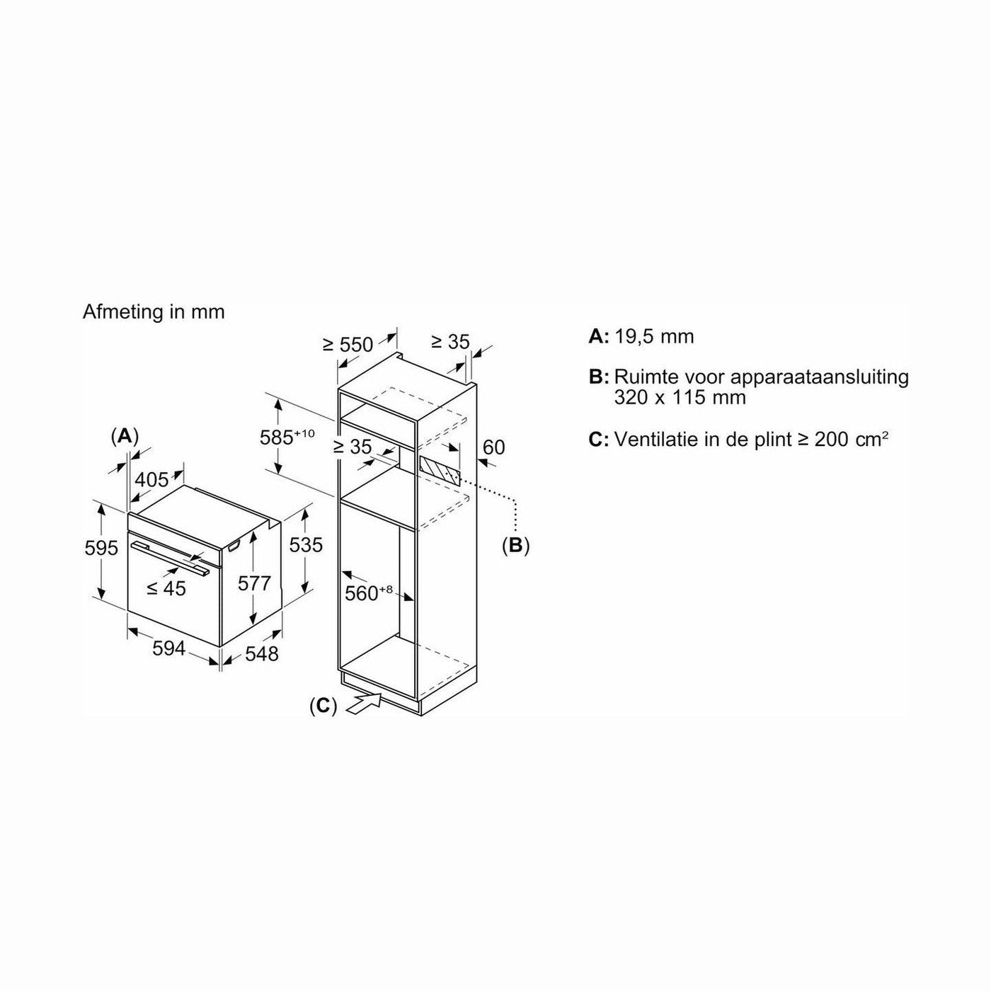 Siemens HM736GAB1 – Inbouwoven – 67 l – Zwart – Met magnetronfunctie – Klasse A