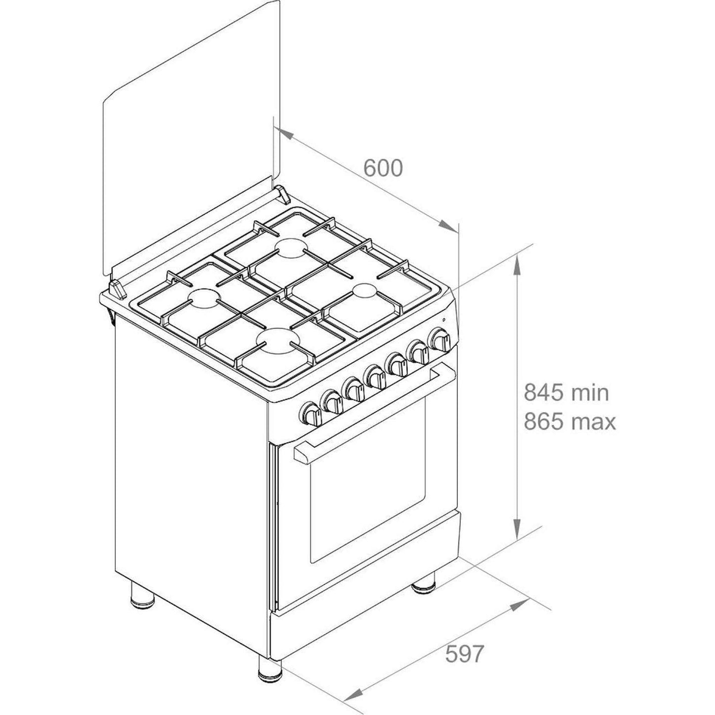 Wiggo WO-E605R XX - Gasfornuis