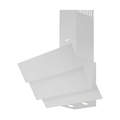 Wiggo WE-B643G(W) – Afzuigkap – 60 cm – Wandschouw – Wit – Stil – Energieklasse B – Koolstoffilter
