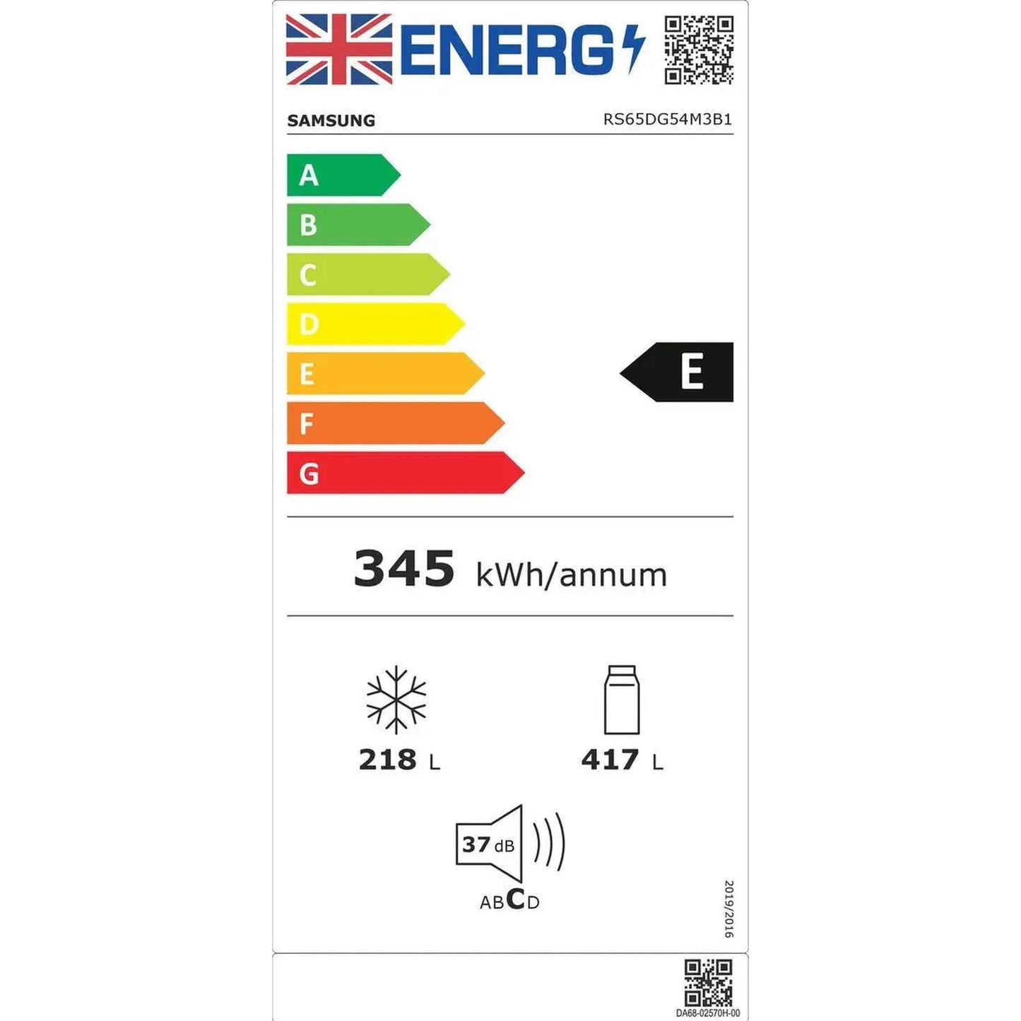 Samsung RS65DG54M3B1 - Amerikaanse Koelkast - No Frost