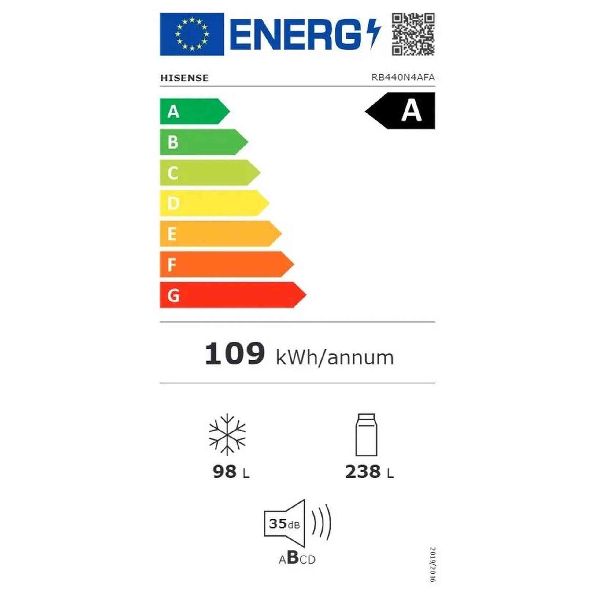 Hisense RB440N4AFA - Koel-vriescombinatie - No Frost