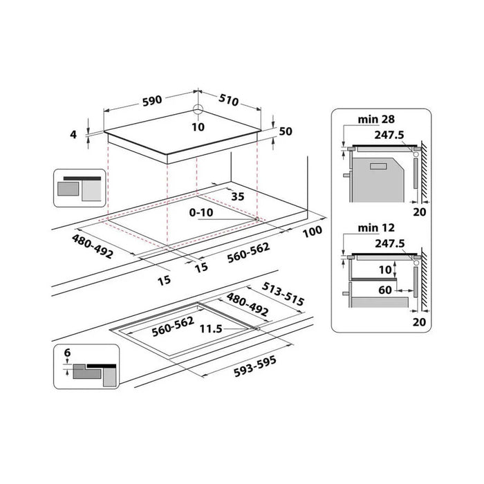 Whirlpool WBB8360NE - Inductie kookplaat