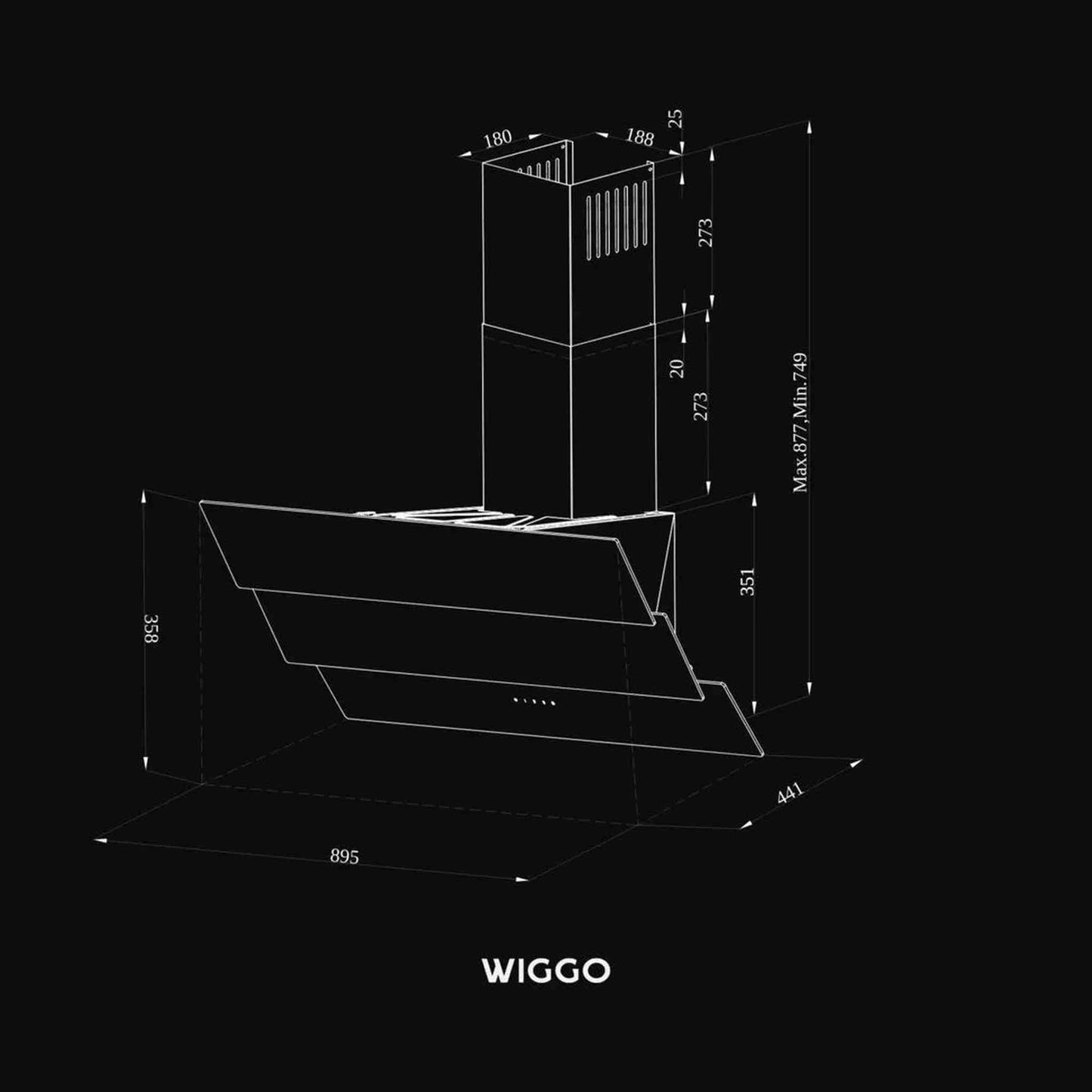 Wiggo WE-B943G C - Wandschouw Afzuigkap