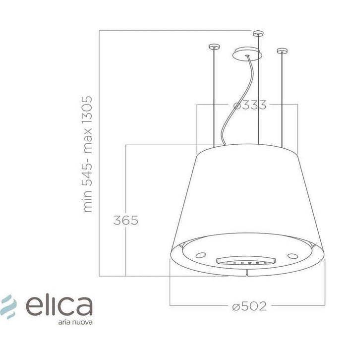 Elica EASY UX WH/F/50 - Eiland Afzuigkap