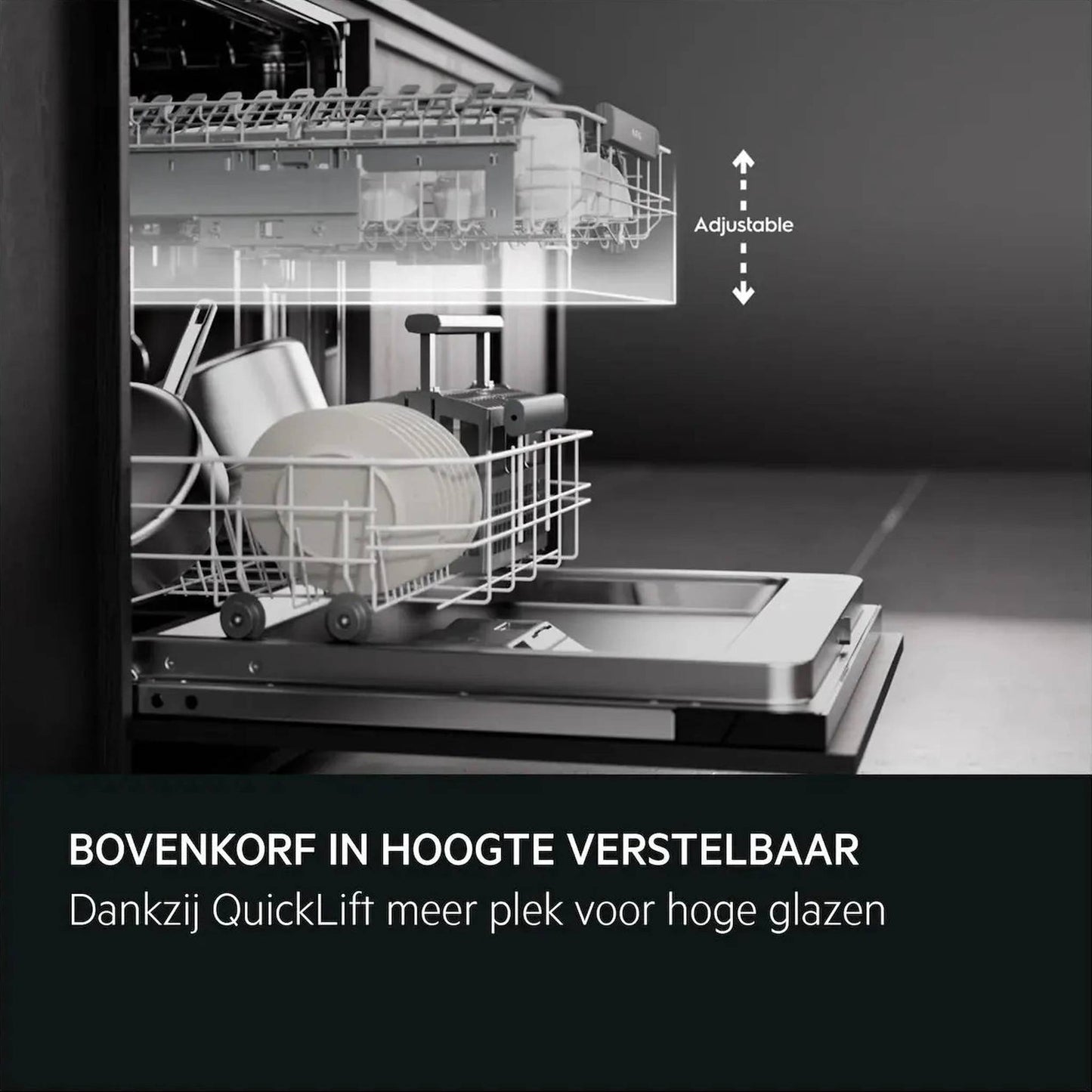 AEG FES5368XZM – Inbouwvaatwasser – 13 couverts – Stil – Half geïntegreerd – Zilver