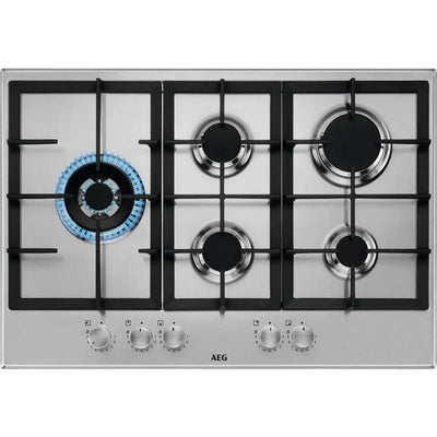 AEG HGB75520SM – Gaskookplaat – 75 cm breed – 5 zones – Krachtig – Direct leverbaar