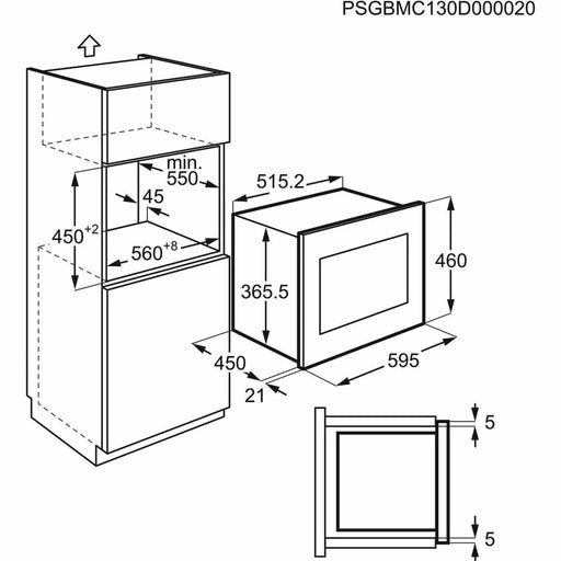 AEG MSB2548C-M - Inbouw magnetron - met ovenfunctie