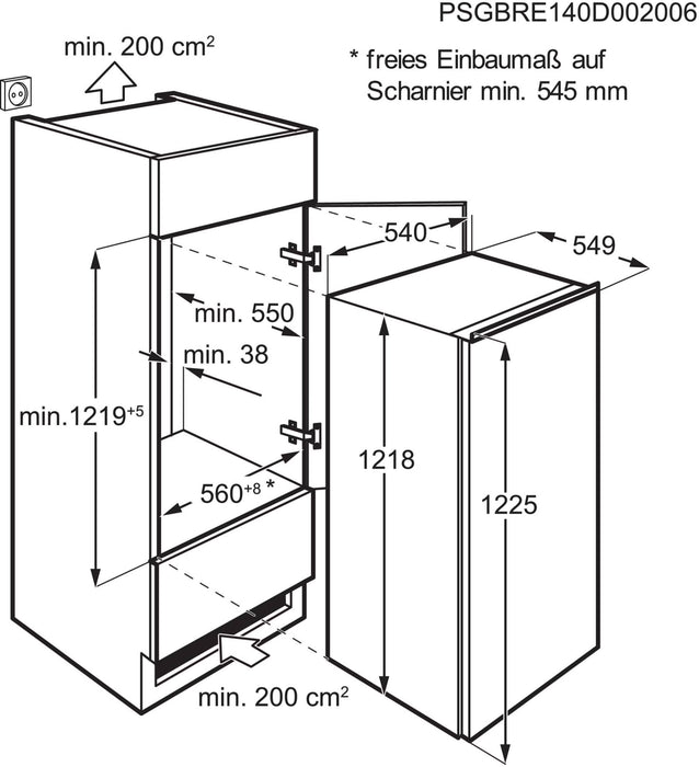 AEG NSK5O121ES - Koelkast inbouw - 208L - Energiezuinig - Geluidsarm