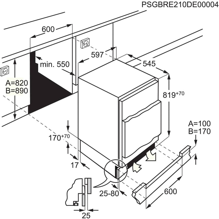 AEG OAB6I82EF – Vriezer – Deur-op-deur – Compact – Energiezuinig – 4-sterrenvriesvak