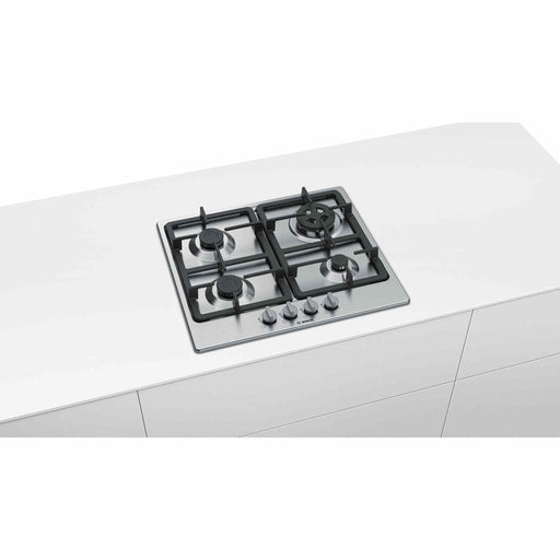 Bosch PGH6B5B90 – Kookplaat – Inbouw gaskookplaat van roestvrij staal met draaiknoppen