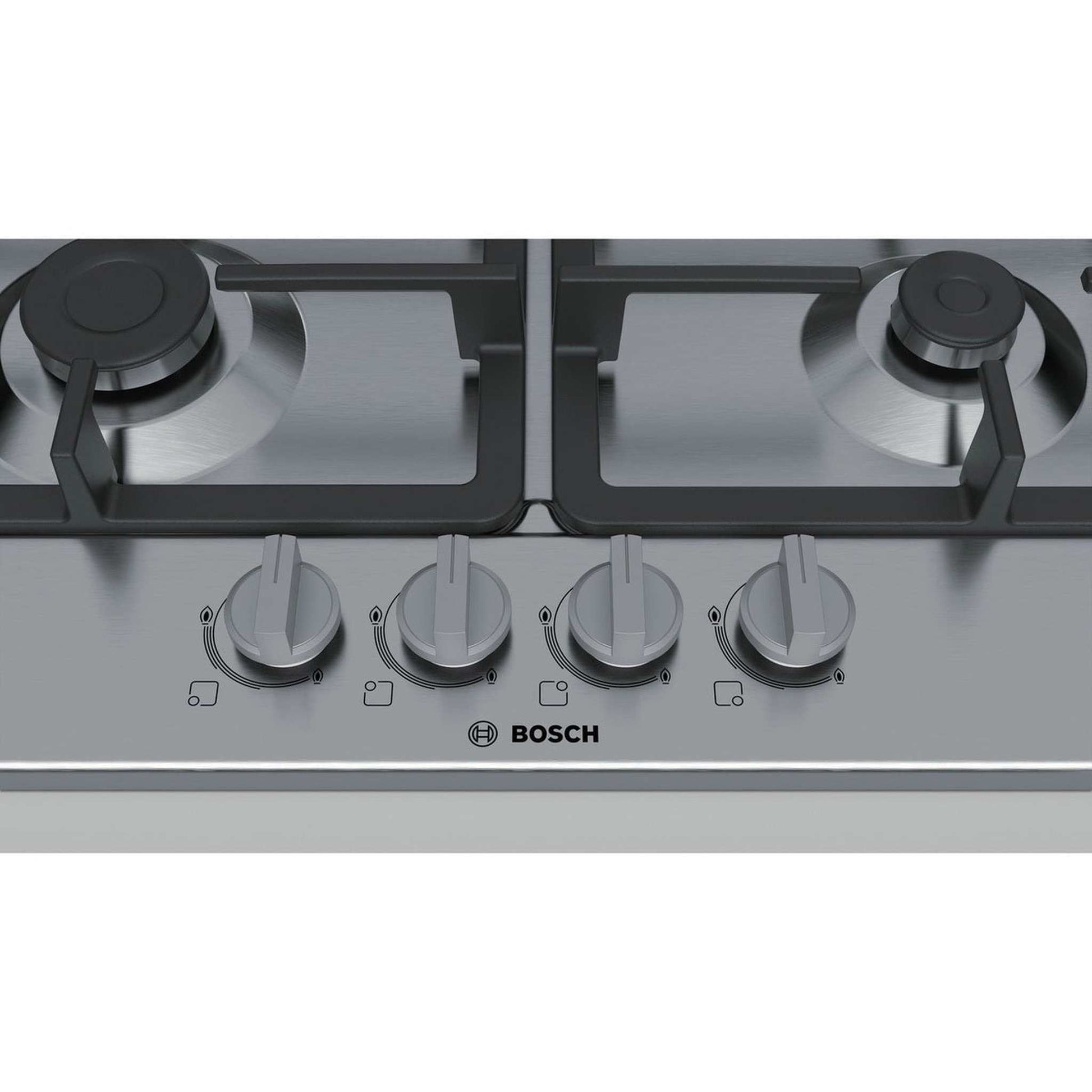 Bosch PGH6B5B90 – Kookplaat – Inbouw gaskookplaat van roestvrij staal met draaiknoppen