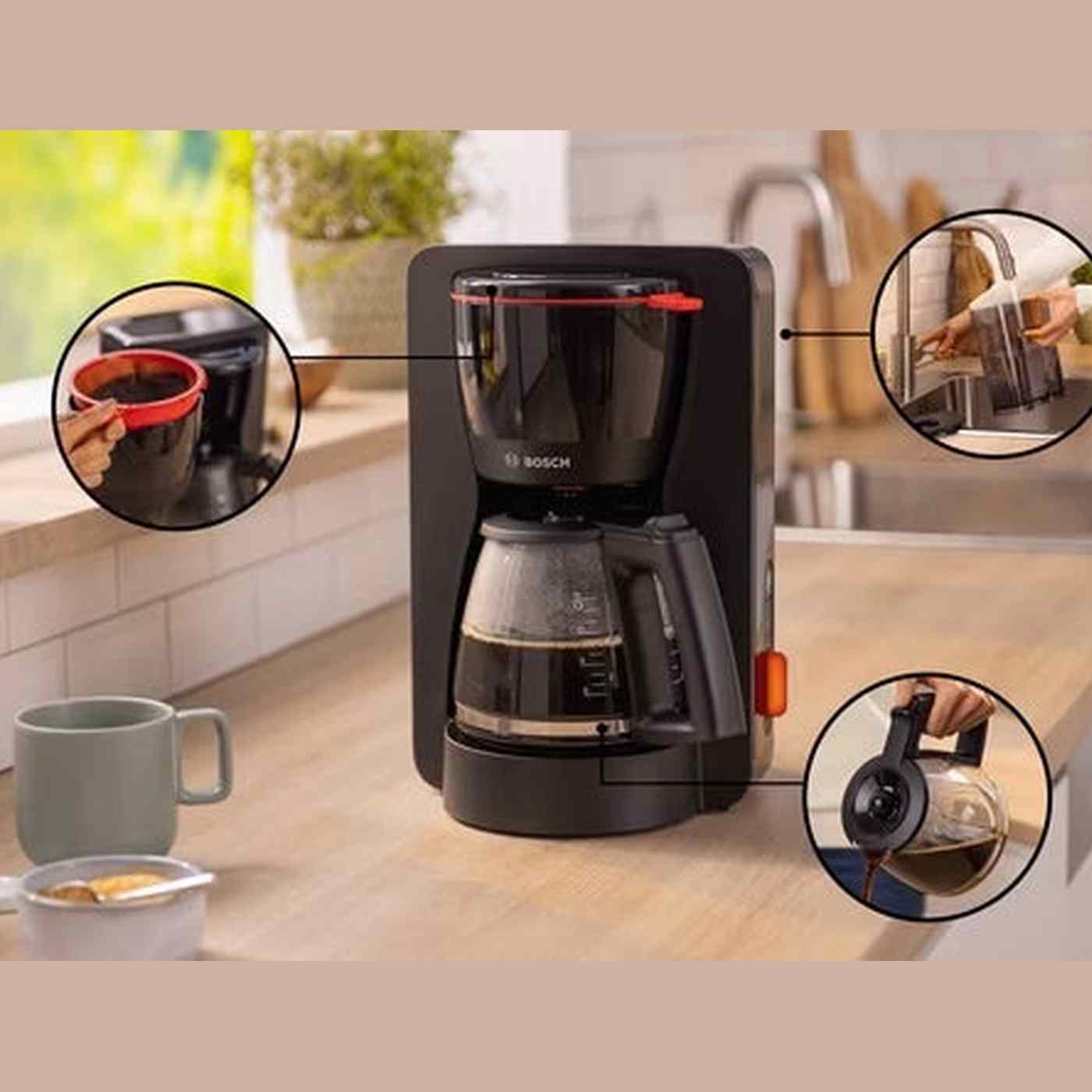 Bosch TKA3M133 – Filterkoffiemachine – 1.25 l – 1200W – Zwart – Compact