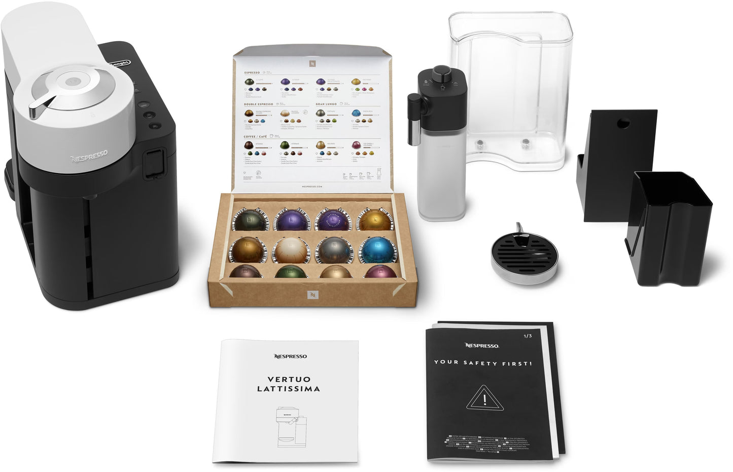 De’Longhi ENV300.W – Koffiemachine – 1450W – 1.8L – Cups & Gemalen Koffie – Melkreservoir – Wit – Volautomatisch