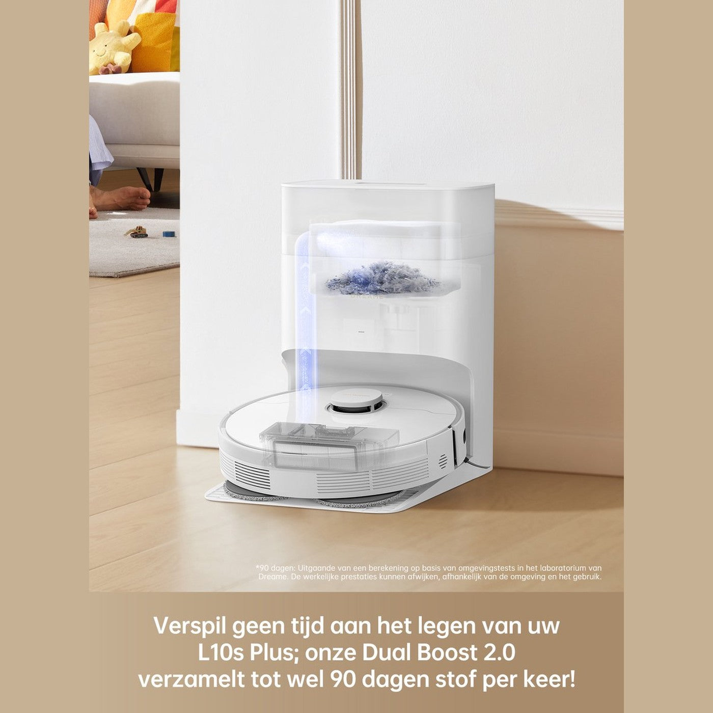 Dreame L10S Plus – Robotstofzuiger – 5300 Pa zuigkracht – AI 3D-navigatie – Zelfreinigend – Direct leverbaar