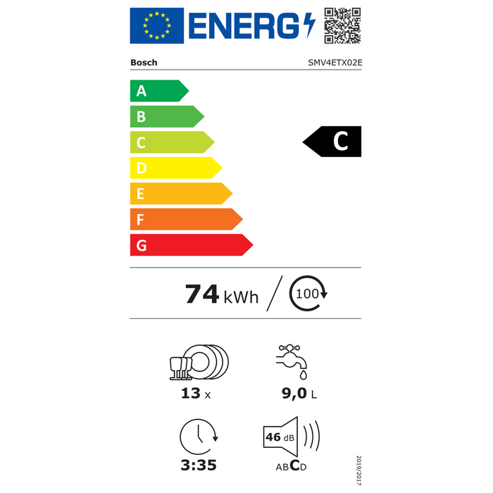 Bosch SMV4ETX02E - Inbouw vaatwasser - Volledig geïntegreerd