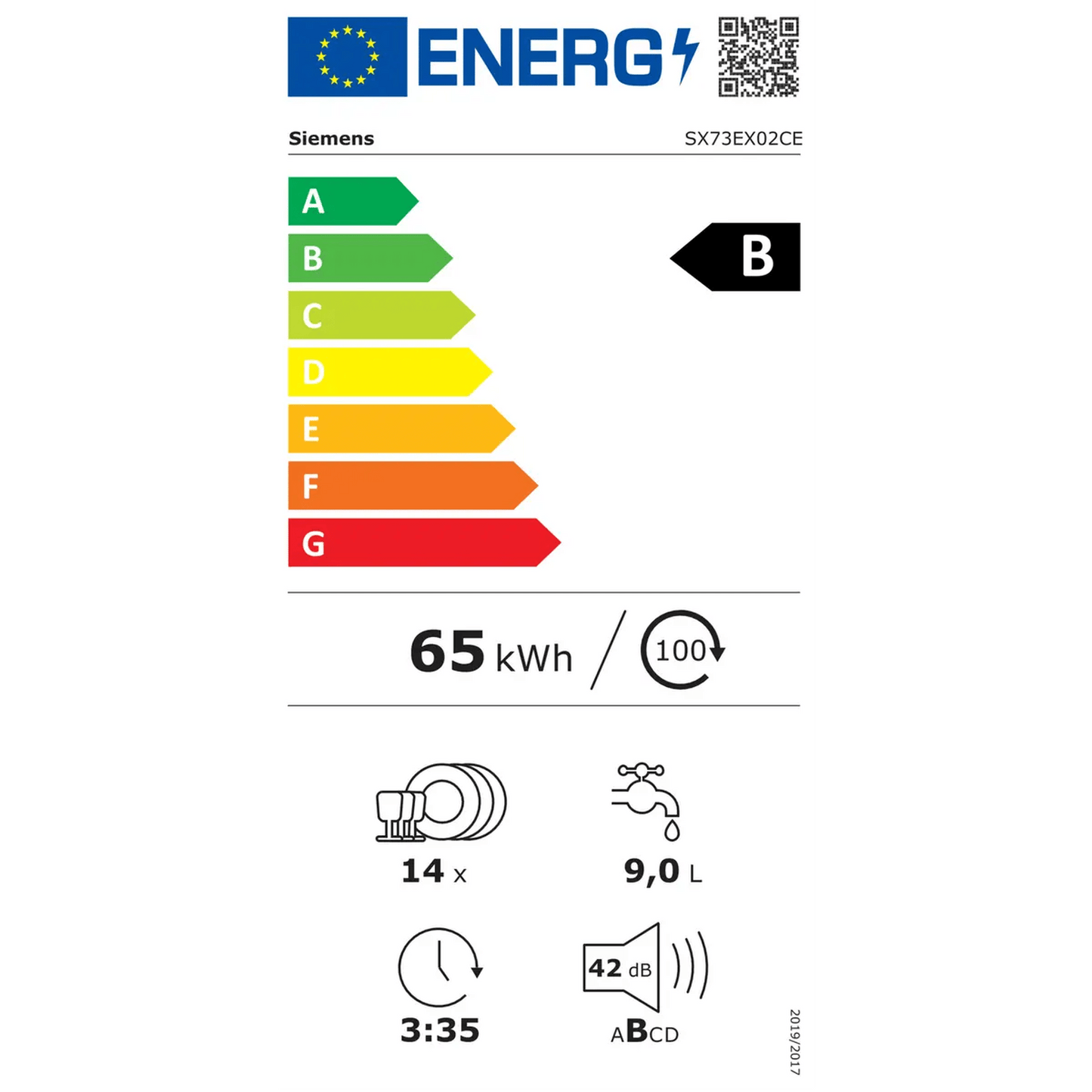 Siemens SX73EX02CE - Inbouw vaatwasser - Volledig geïntegreerd