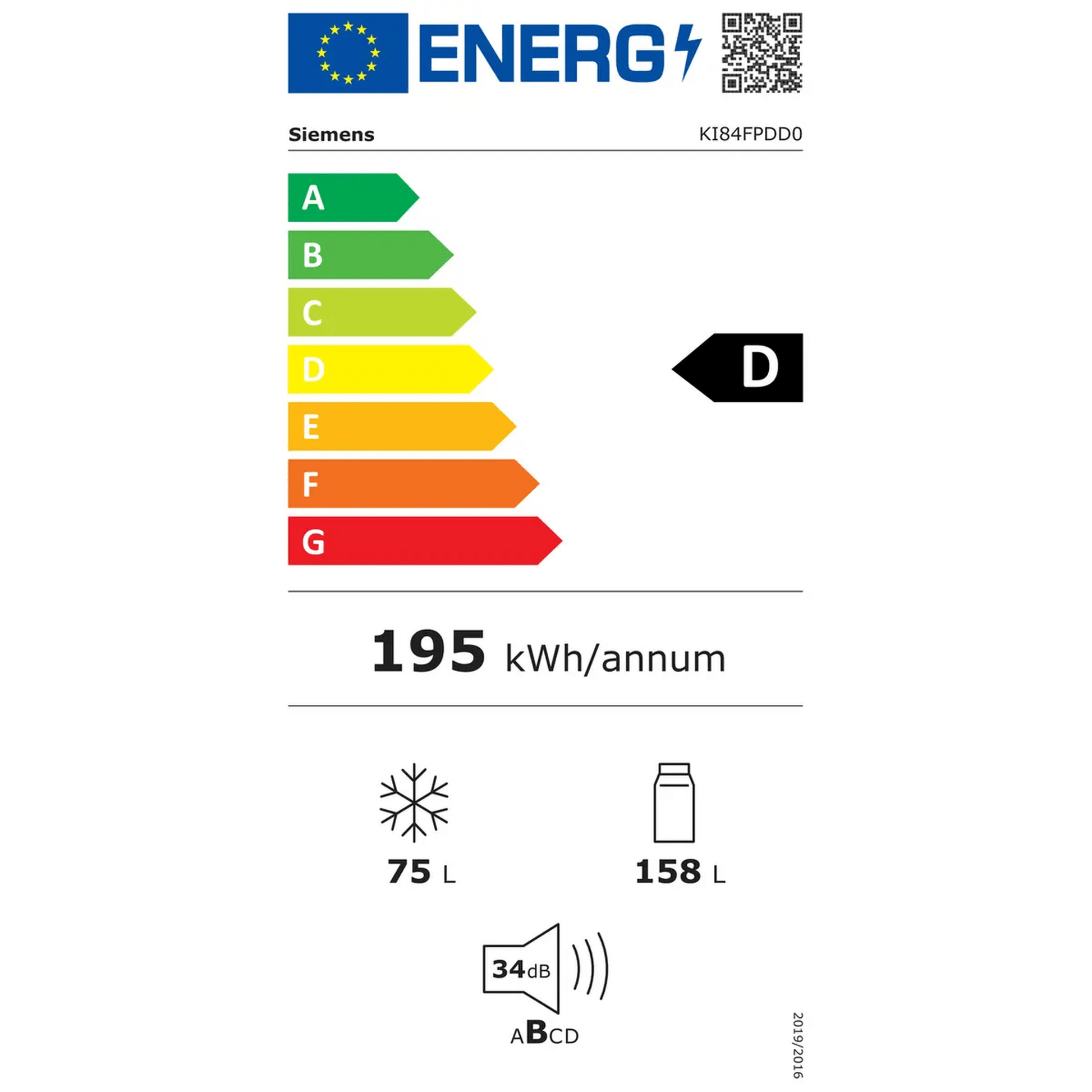 Siemens KI84FPDD0 - Inbouw Koel-vriescombinatie