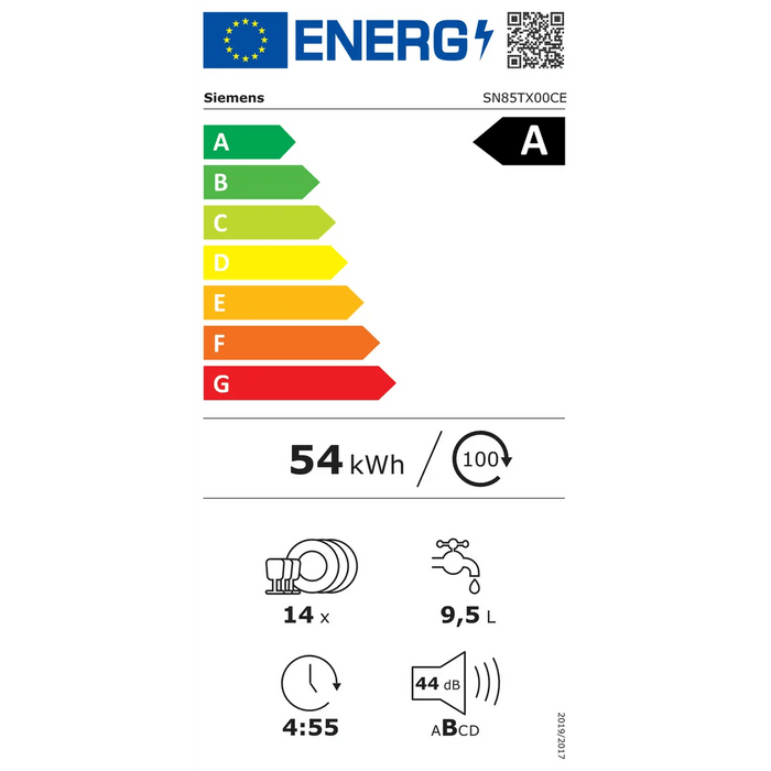Siemens SN85TX00CE - Inbouw vaatwasser - Volledig geïntegreerd