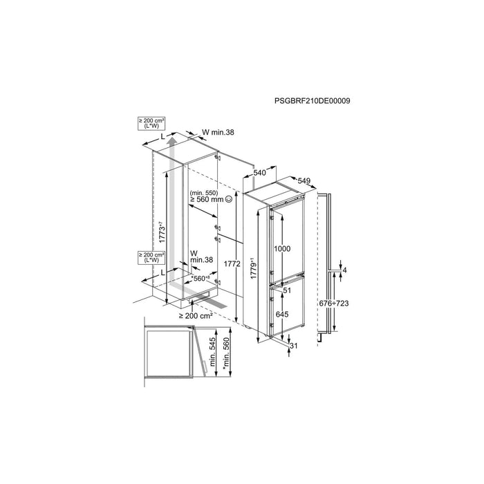 AEG OSC7G181ES - Inbouw Koel-vriescombinatie - No Frost