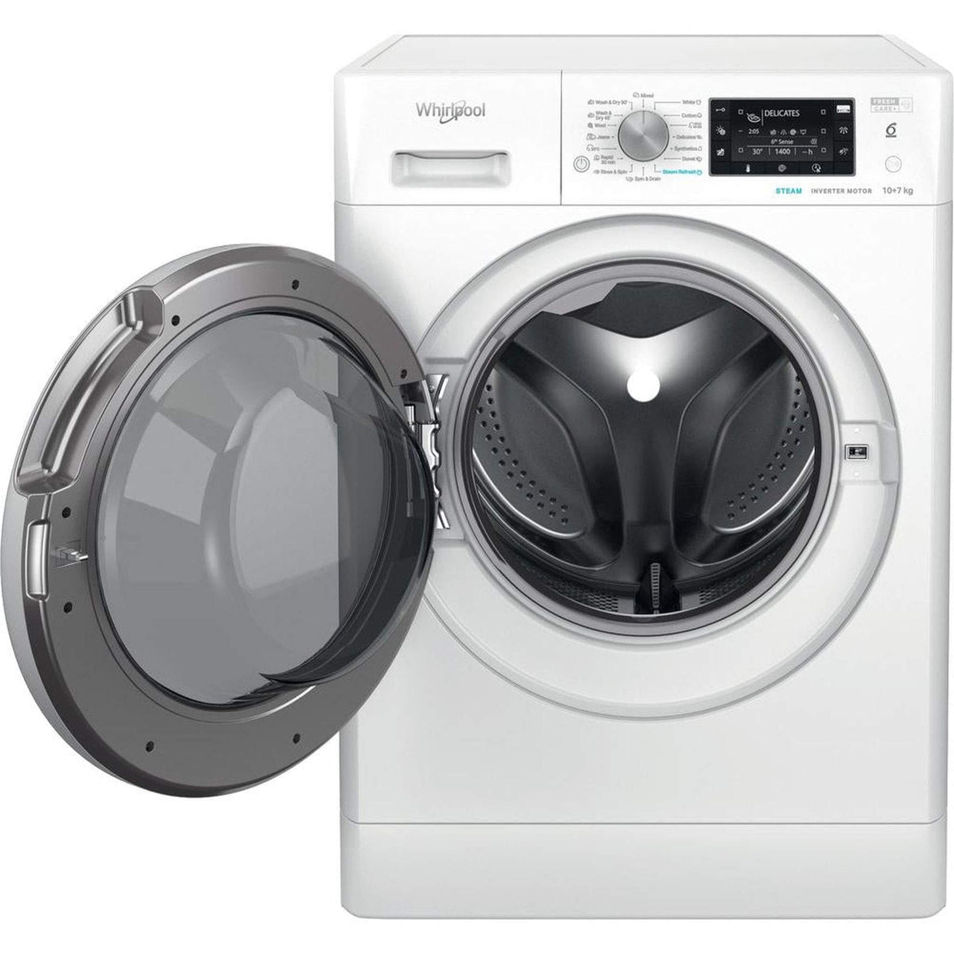 Whirlpool FFWDD1076258SVEE – Wasmachine – Voorlader – Energieklasse B met efficiënt water- en energieverbruik