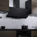Wiggo WE-A942G B - Wandafzuigkap 90 cm - Extra Hoofdruimte & Touch-Bediening