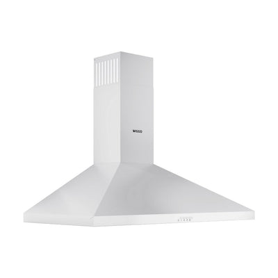 Wiggo WE-C930P(W) – Wandschouw Afzuigkap – Wit – 90 cm – Stil – RVS – LED-verlichting
