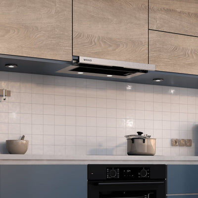 Wiggo WE-E632ER(C) – Vlakscherm Afzuigkap – Crème – 60 cm – Stil – LED – Energiezuinig